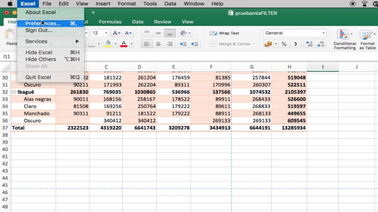 freeze two panes in excel for mac 2008